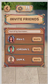 Rubber Band Throw Invite Friends screen