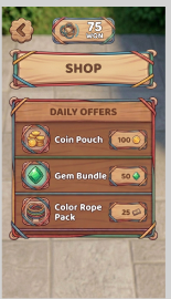Rubber Band Throw Shop screen